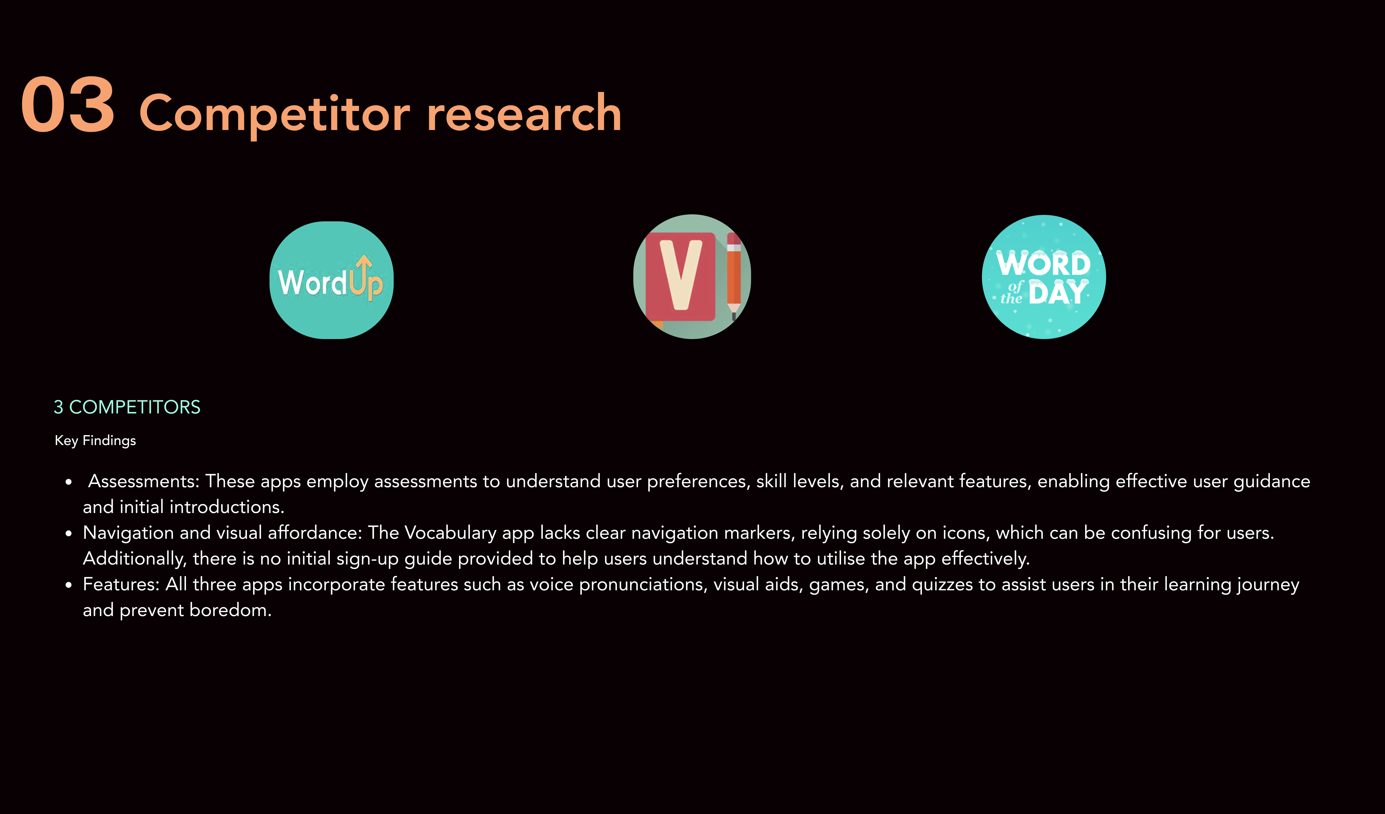 Competitor research — WordUp, Vocabulary and Word of the Day