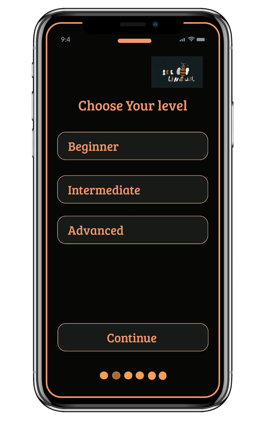 Choose target language screen