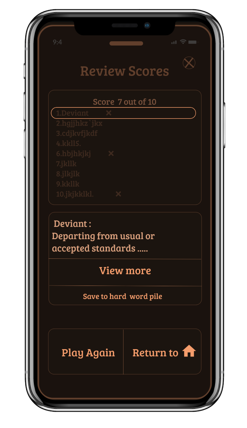 Quiz time multiple choice screen